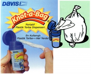Davis portatif, plastik kutulu torba dispenseri
