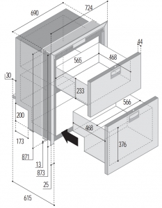 Alternative view of Buzdolabı ve dondurucu. Model DW210 DTX