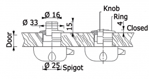 Alternative view of 38.36.180 kilit için buton & halka. Delik Ø 26mm.