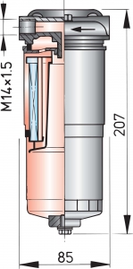 Alternative view of Vetus WS180 su ayırıcı/yakıt filtresi