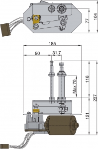 Alternative view of Vetus ağır hizmet tipi silecek sistemi
