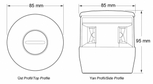 Alternative view of Hella Marine NaviLED üç renkli, demir fenerli seyir feneri
