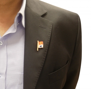 Alternative view of Altın kaplama ve mineli rozet