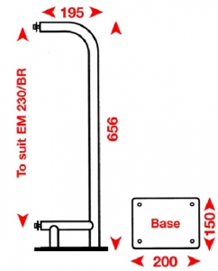 Alternative view of Echomax 230 BR radar reflektörü için güverte montaj braketi