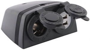 Çiftli USB soketi ve çakmak soketi