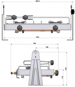 Alternative view of Eno Xtrem 2 çift gözlü gimbal gazlı ocak
