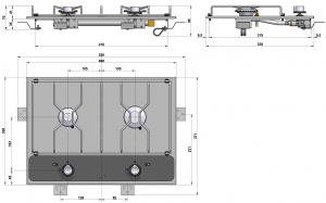 Alternative view of Eno Master 2 gömme çift gözlü gazlı ocak