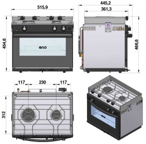 Alternative view of Eno Grand Large 2 çift ocaklı fırın