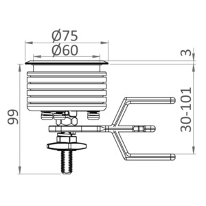 Alternative view of Eclipse Çek ve Çevir gömme kulp  Orta