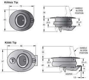 Alternative view of Southco Marine Beetle kulplu kilit
