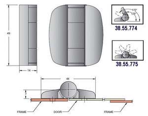 Alternative view of Southco Marine G6 konumlandırma menteşeleri