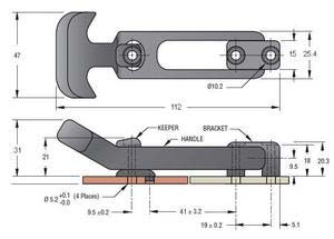 Alternative view of Southco Marine F7 gergili kilit