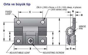 Alternative view of Southco Marine E6 ayarlı menteşeler