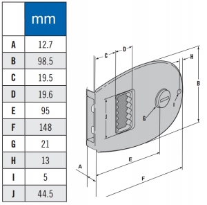 Alternative view of Mobella sürgü kapı kilidi