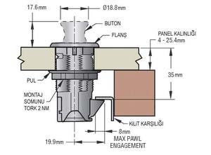 Southco Marine Point çekmece/dolap kulbu - Görsel 3