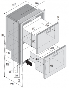 Alternative view of Vitrifrigo Buzdolabı/dondurucu. Model DW180 OCX2  DTX