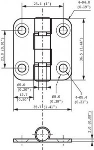 Alternative view of Kapaklı menteşe