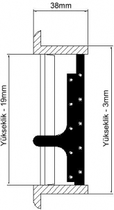 Alternative view of Tik çerçeveli hava çıkış ızgarası