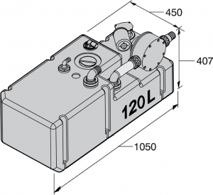 Alternative view of Vetus pis su tankı sistemi