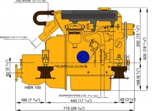 Alternative view of Vetus Diesel M3.29 deniz motoru, 27 HP (20 kW).