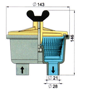 Alternative view of Vetus tip 150 deniz suyu filtresi